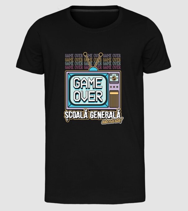 Absolvire retro școală generală model negru pe tricou