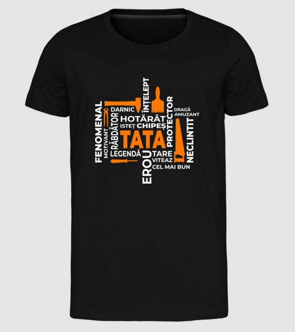 Acronimele tatălui model negru pe tricou