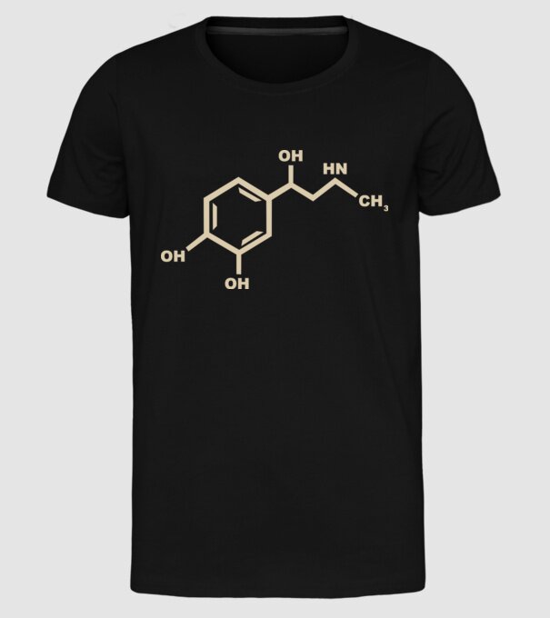 Adrenalin model negru pe tricou