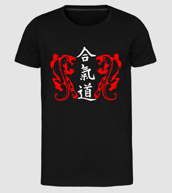Aikido 2 model negru pe tricou
