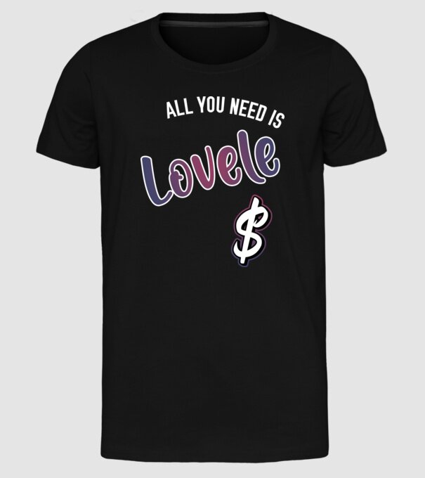 All you need is lovele model negru pe tricou