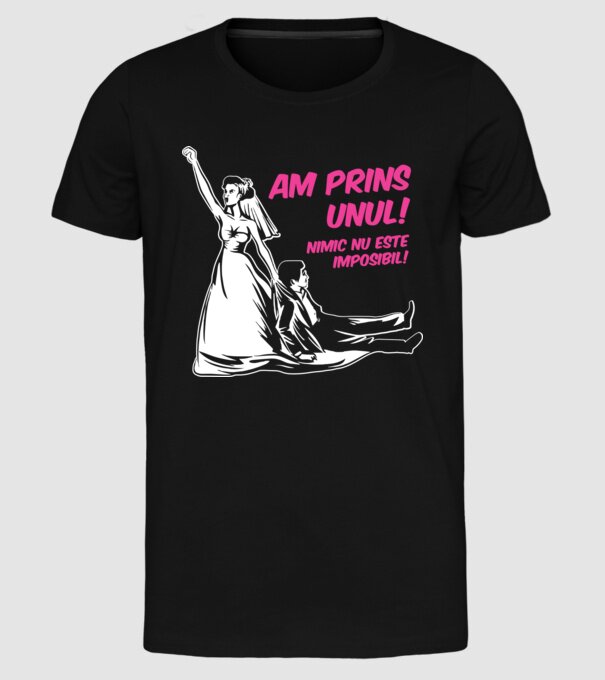 Am prins unul Nimic nu este imposibil model negru pe tricou