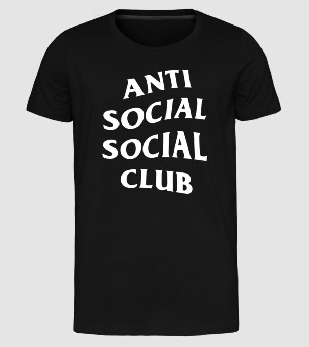 Anti social social club model negru pe tricou