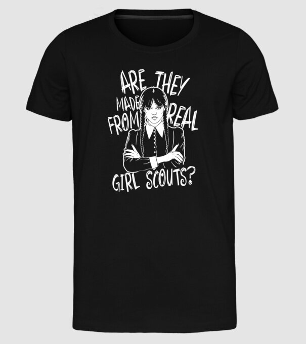 Are the made from real girl scouts model negru pe tricou