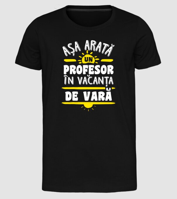 așa arată un profesor în vacanță de vară model negru pe tricou