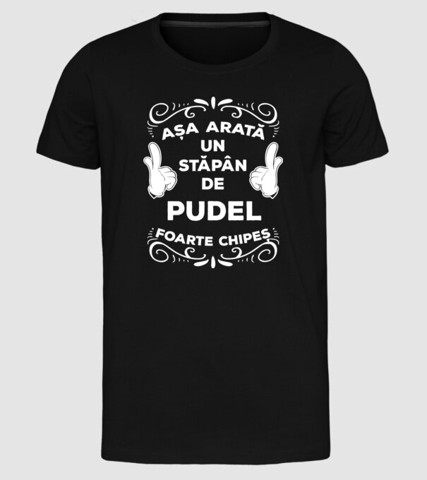 Așa arată un stăpân de Pudel foarte chipeș model negru pe tricou