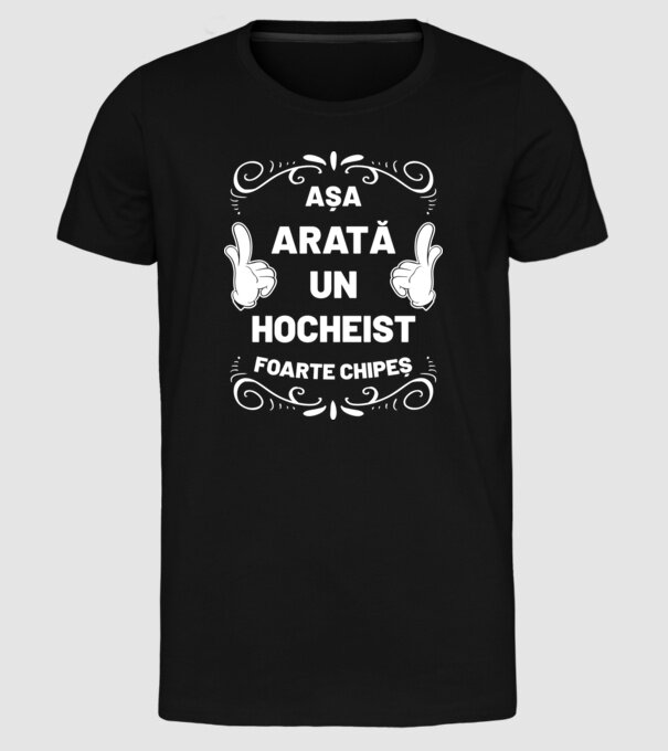 Așa arată un HOCHEIST foarte chipeș model negru pe tricou