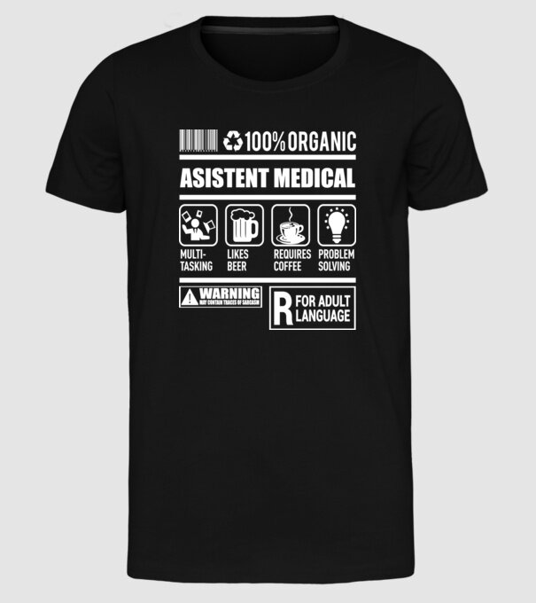 ASISTENT MEDICAL model negru pe tricou