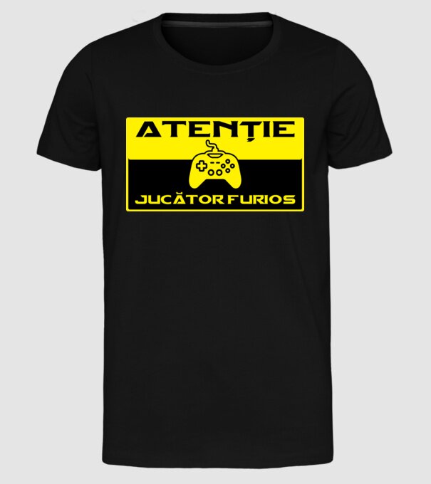 Atenție! Jucător furios model negru pe tricou