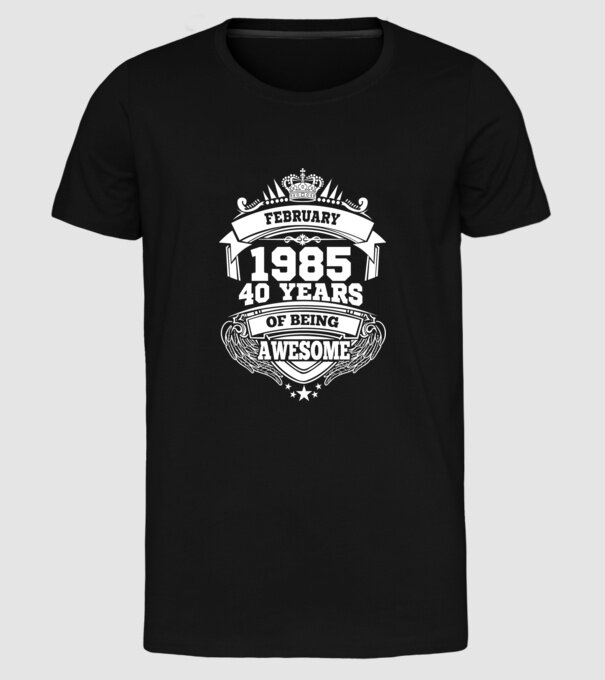 Awesome being of february 1985 model negru pe tricou