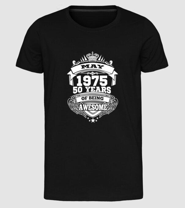 Awesome being of may 1975 model negru pe tricou