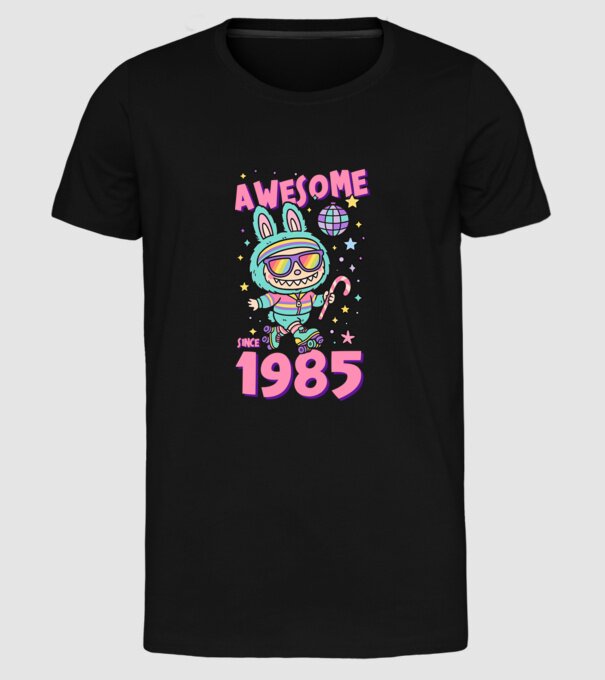 Awesome since 1985 - Labubu model negru pe tricou