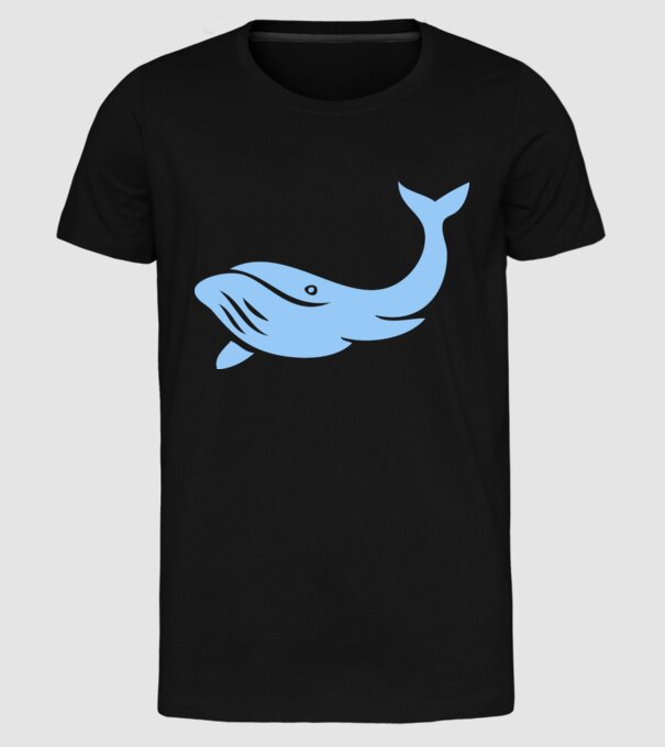 balenă model negru pe tricou