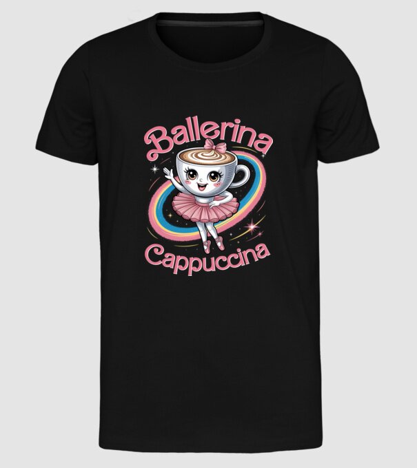 Ballerina Cappuccina model negru pe tricou