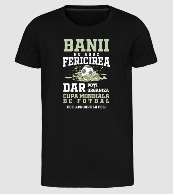 Banii nu aduc fericirea model negru pe tricou