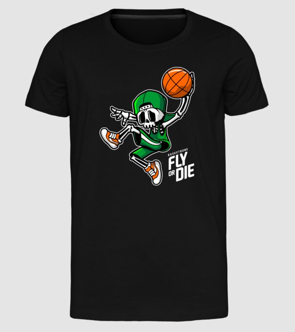Basketbone model negru pe tricou
