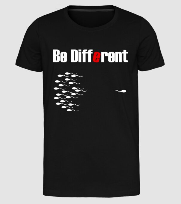 Be Different model negru pe tricou