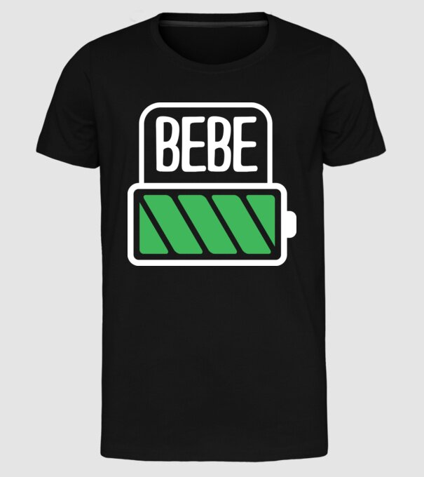 Bebe încărcat model negru pe tricou