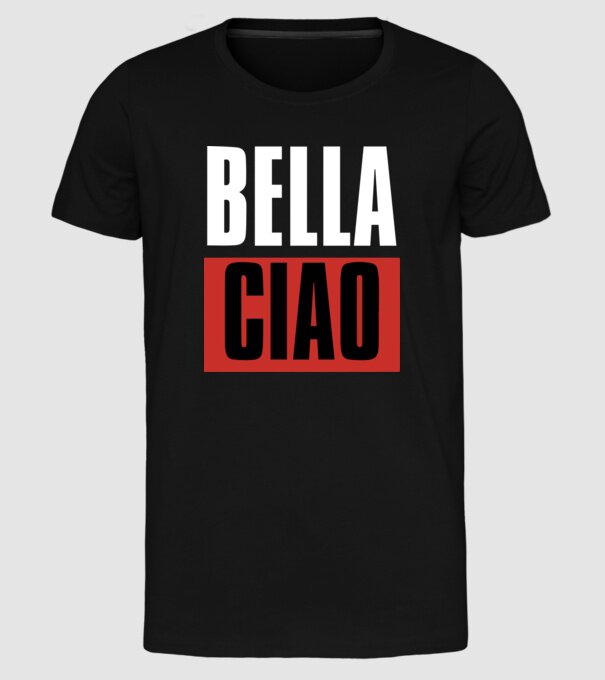 bella ciao model negru pe tricou