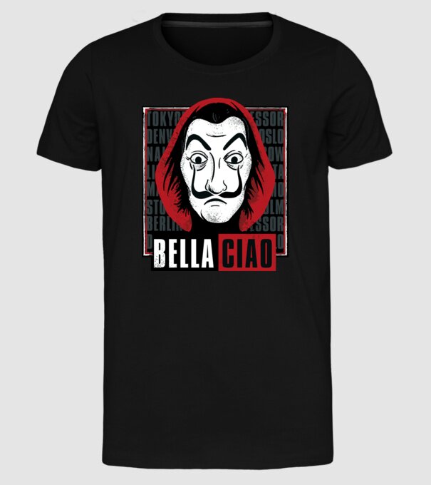 bella ciao dali model negru pe tricou
