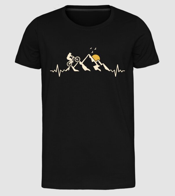 Bike heartbeat model negru pe tricou