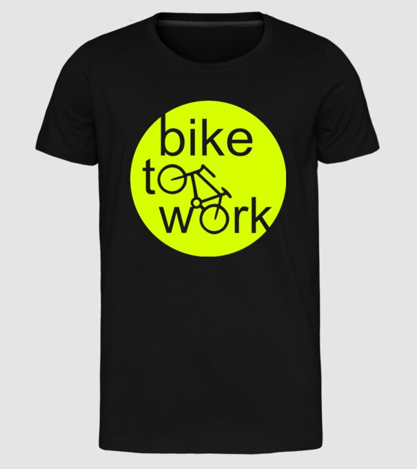 bike to work model negru pe tricou