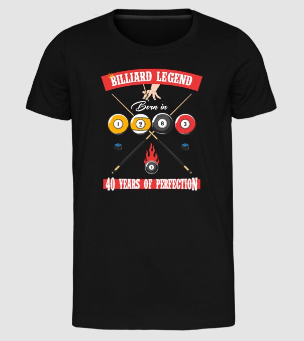 Billiard legend born in 1983 model negru pe tricou