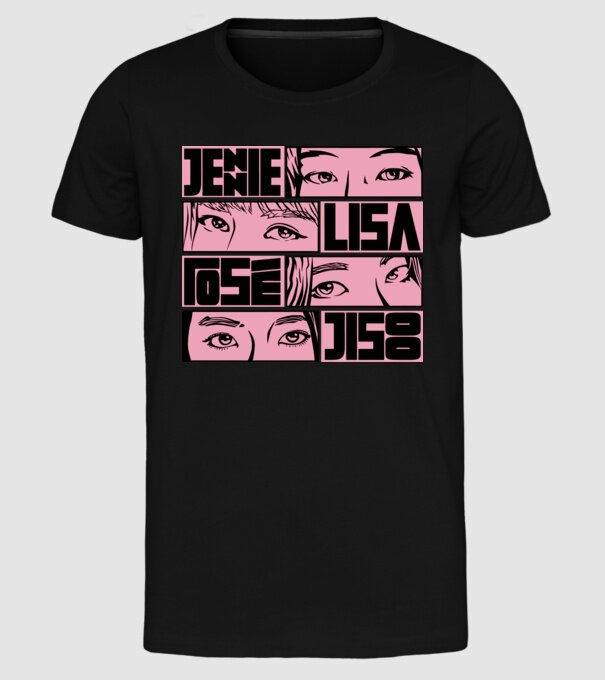 BlackPink manga model negru pe tricou