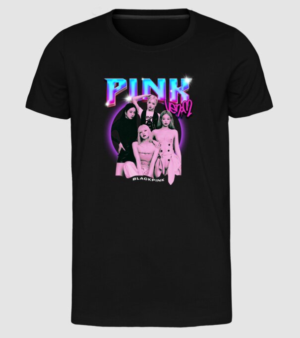 BLACKPINK pink venom model negru pe tricou