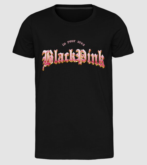 BLACPINK in your area model negru pe tricou