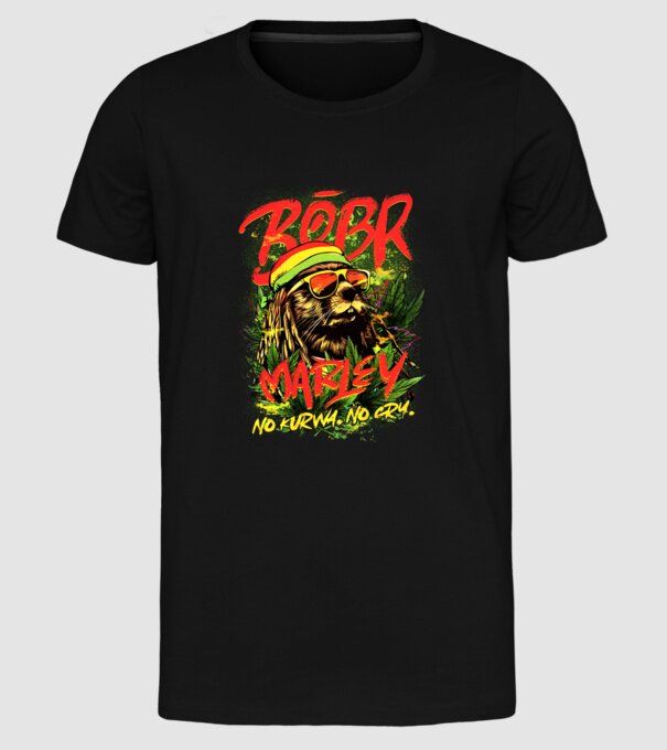 BÓBR MARLEY model negru pe tricou
