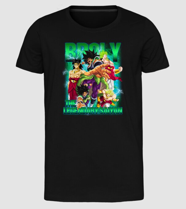 broly dragonball model negru pe tricou