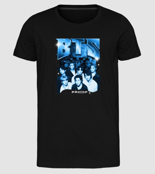 BTS model negru pe tricou