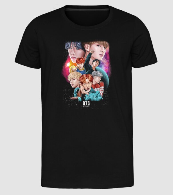 BTS POSTER model negru pe tricou