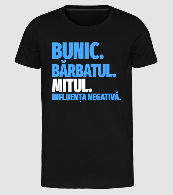 Bunic model negru pe tricou