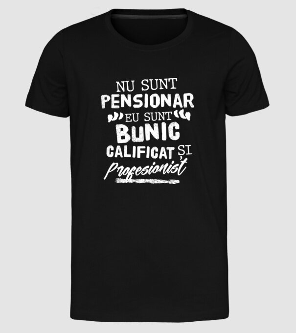 Bunicul profesionist model negru pe tricou
