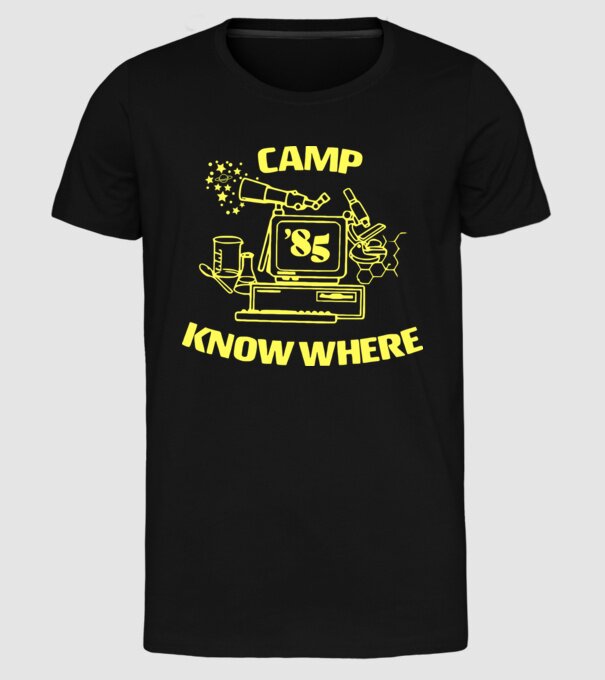 camp nowhere 85 stranger things model negru pe tricou