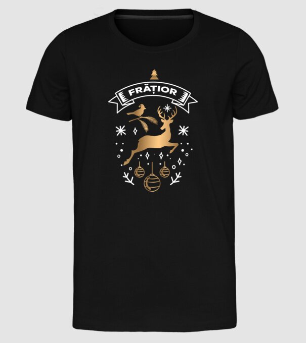 frățior christmas model negru pe tricou