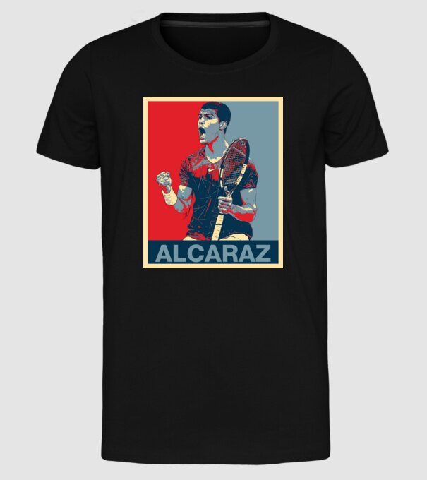 Carlos Alcaraz model negru pe tricou