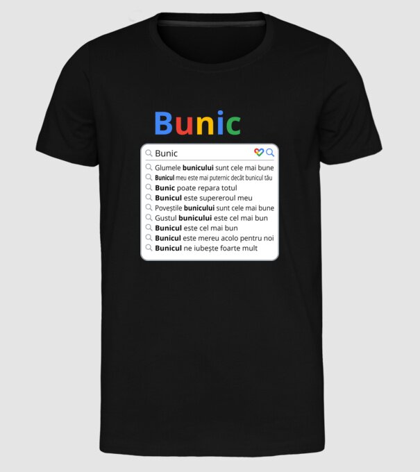 căutare Google Bunic model negru pe tricou