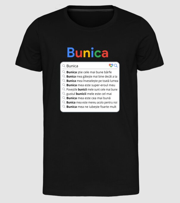 căutare Google Bunica model negru pe tricou