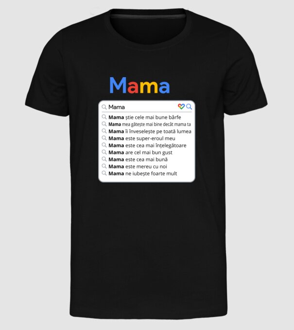 căutare Google Mama model negru pe tricou