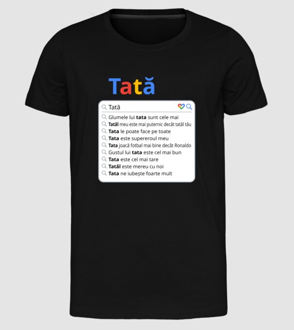 căutare Google Tată model negru pe tricou