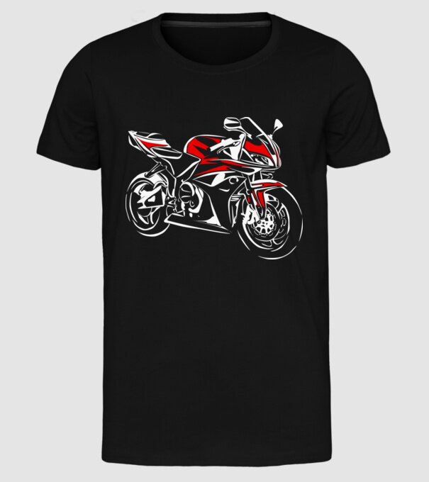 CBR600rr model negru pe tricou
