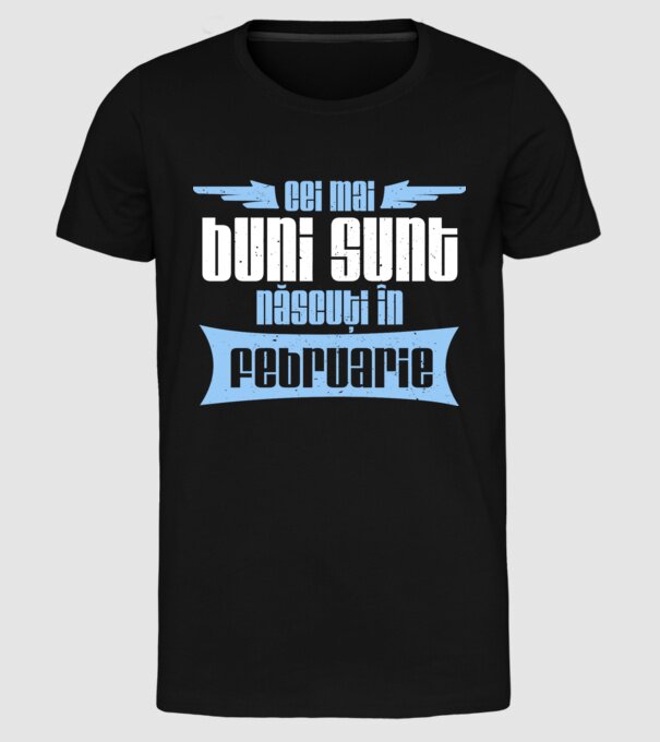 Cei mai buni sunt născuți în februarie model negru pe tricou
