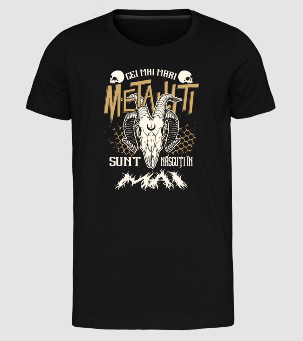 Cei mai mari metaliști sunt născuți în mai. model negru pe tricou