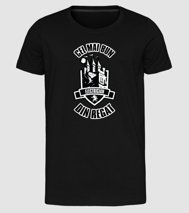 Cel mai bun electrician din regat model negru pe tricou