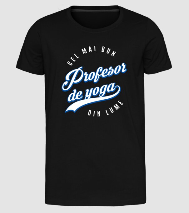 cel mai bun profesor de yoga din lume model negru pe tricou