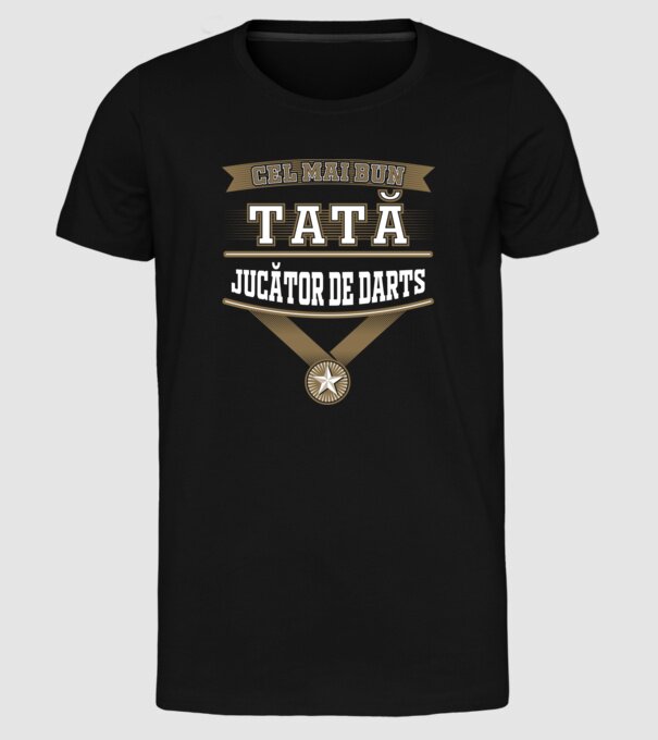 Cel mai bun tată jucător de darts model negru pe tricou