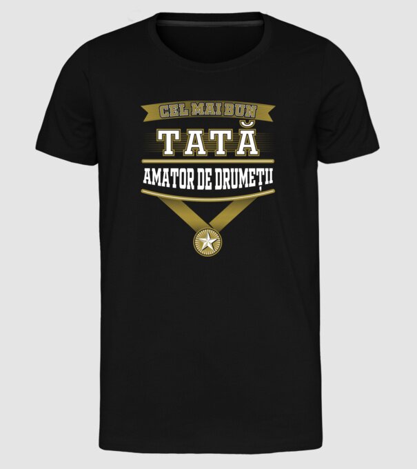 Cel mai bun tată amator de drumeții model negru pe tricou
